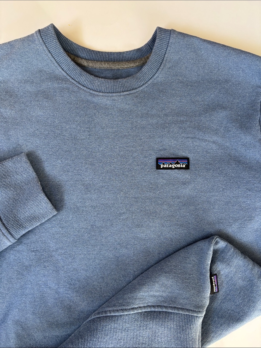 Patagonia P-6 Label UpRisal Crew Sweatshirt Mens Medium Blue Cotton STY39543
